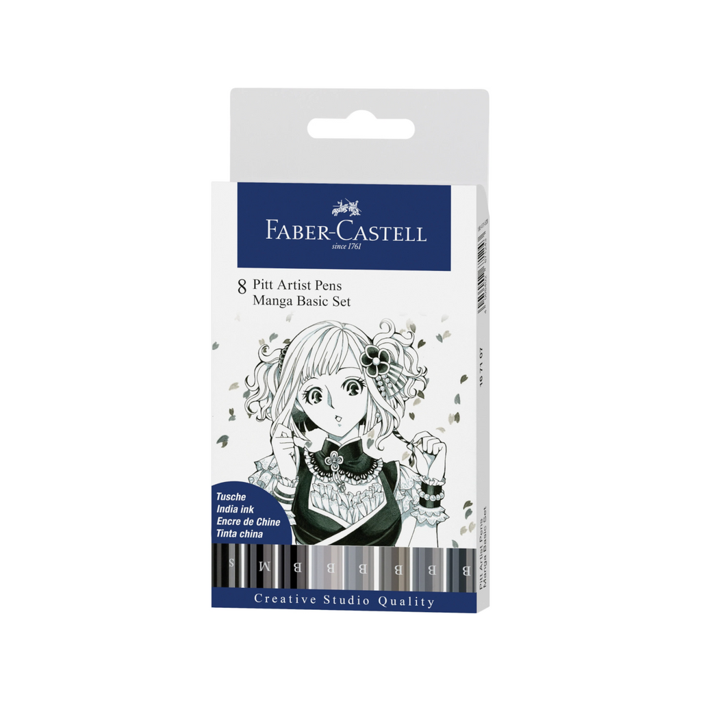 Faber Castell 8 Pitt Artist Pens - Manga Basic Set