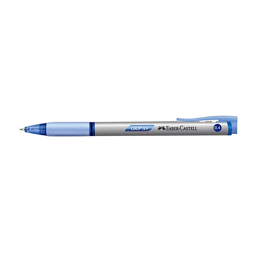 Faber Castell Grip X4 Retractable | Ballpoint Pen 0.4mm - Blue