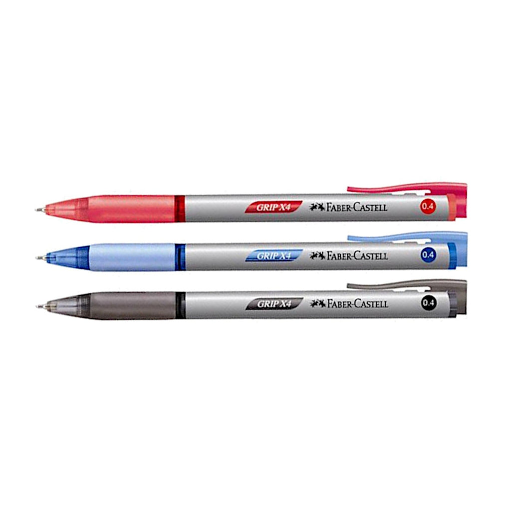 Faber Castell Grip X4 Retractable | Ballpoint Pen 0.4mm