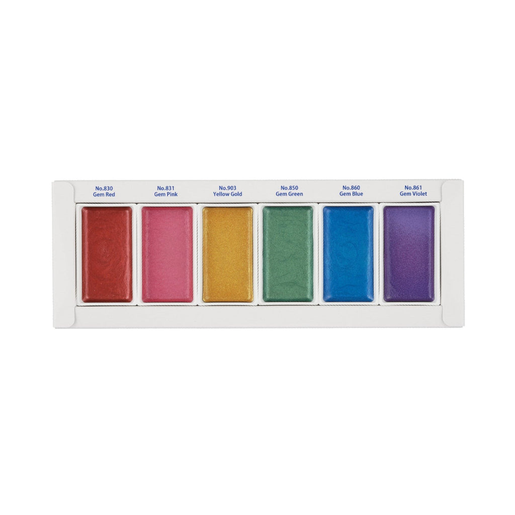 Kuretake Gansai Tambi 6 Colours Set | Gem Colors