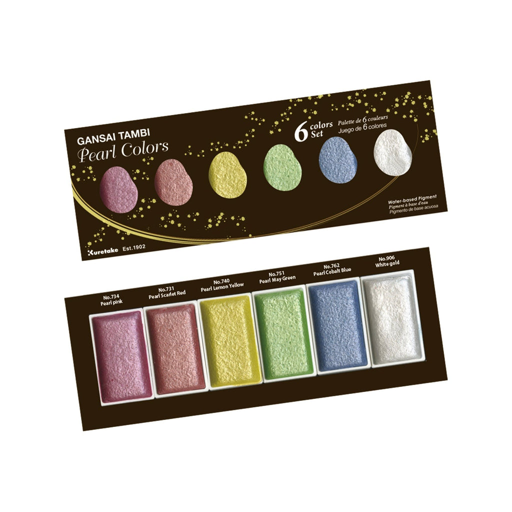 Kuretake Gansai Tambi 6 Colours Set | Pearl Colors