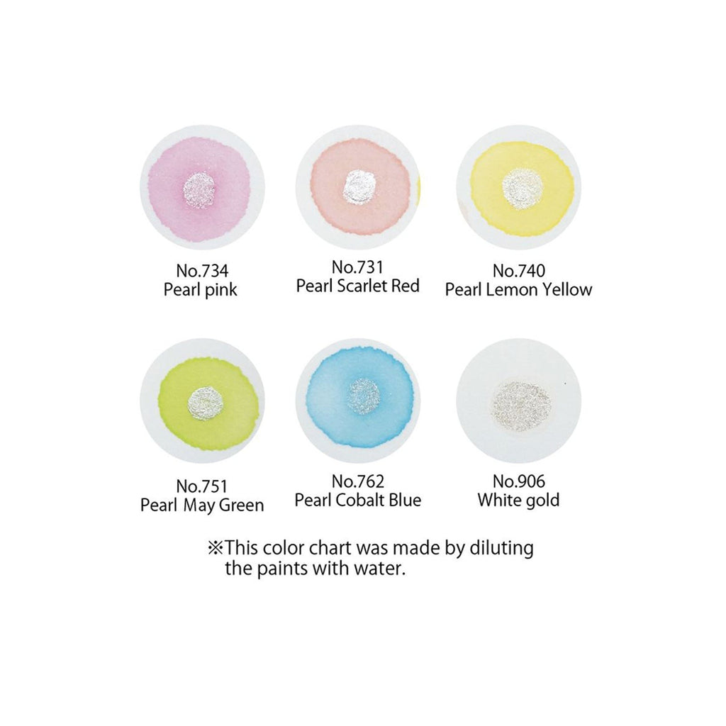 Kuretake Gansai Tambi 6 Colours Set | Pearl Colors