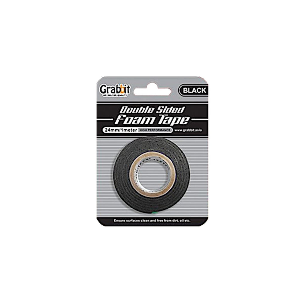 Grabbit Double Sided Foam Tape - 1 Roll | Black 24mmx1m