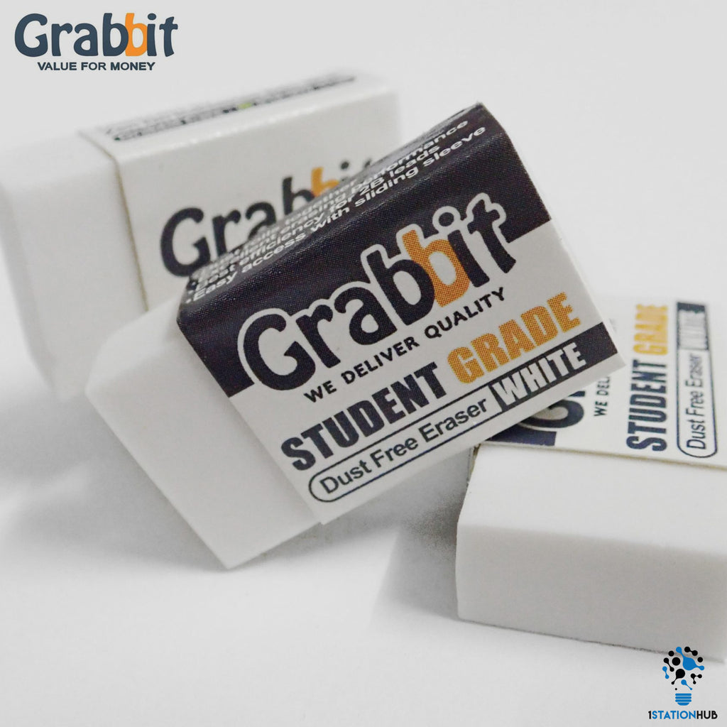 Grabbit Student Grade Dust Free Eraser - White