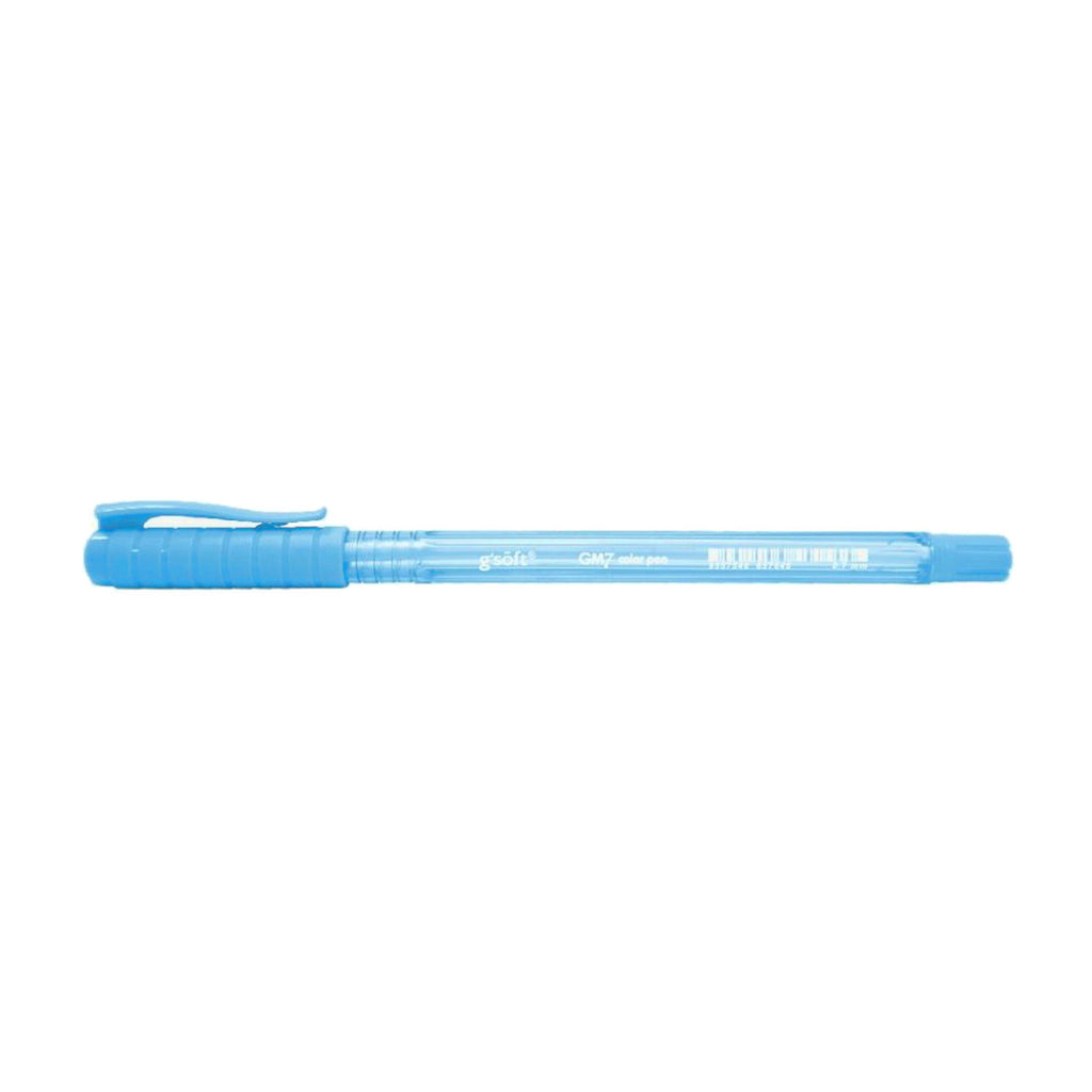 G'Soft GM7 0.7mm Ballpoint Colour Pen - Light Blue