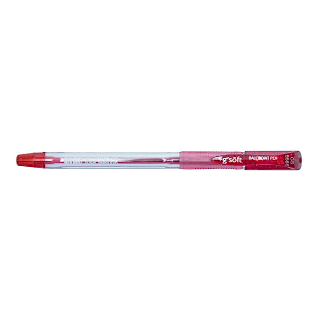G'Soft 5566 Semi Gel Ball Pen | 0.6mm Bullet Tip - Red