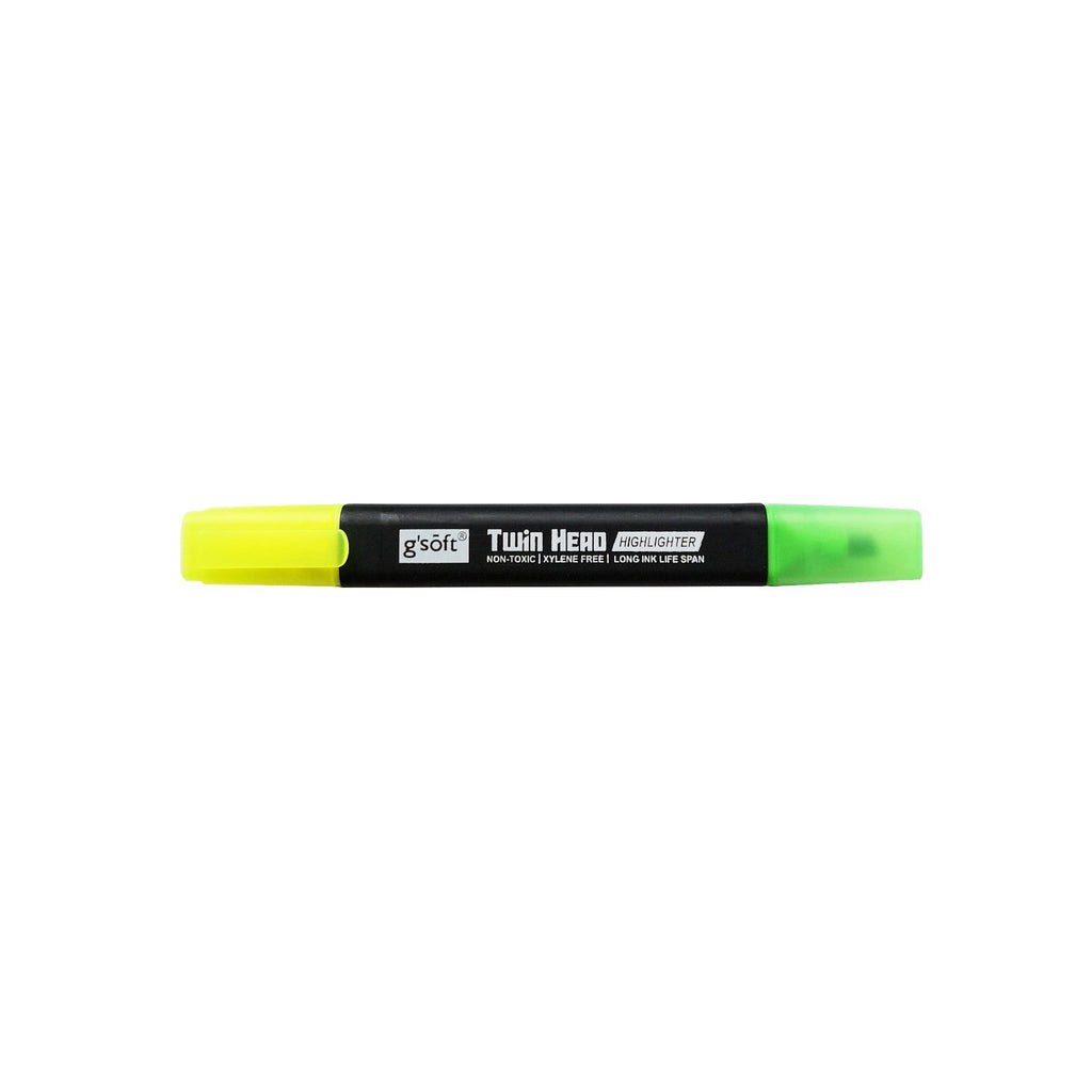 G'Soft Twin Head Highlighter | Green.Yellow