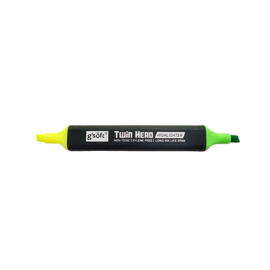 G'Soft Twin Head Highlighter | Green.Yellow