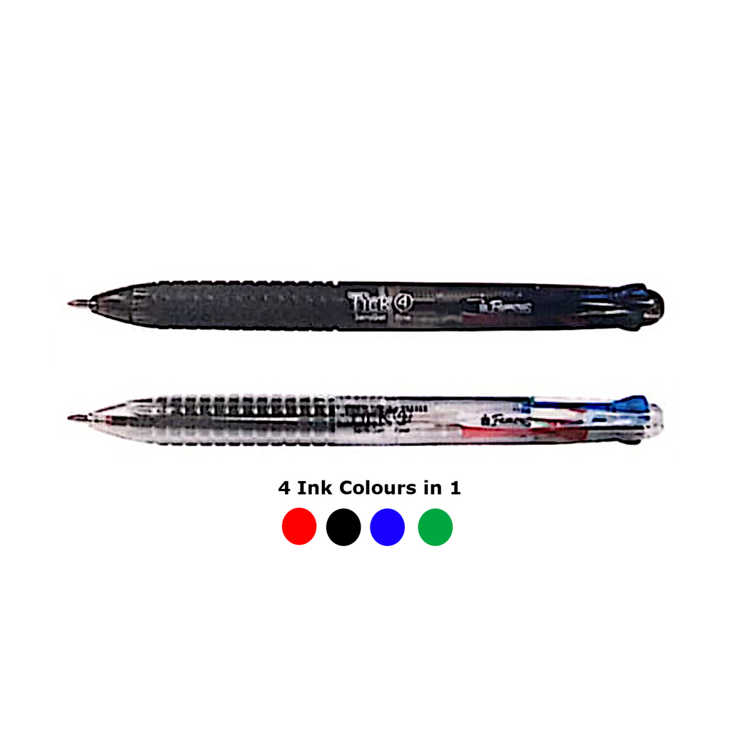 Retractable 4 Colours in 1 Semi Gel Ink Pen | Fine Point