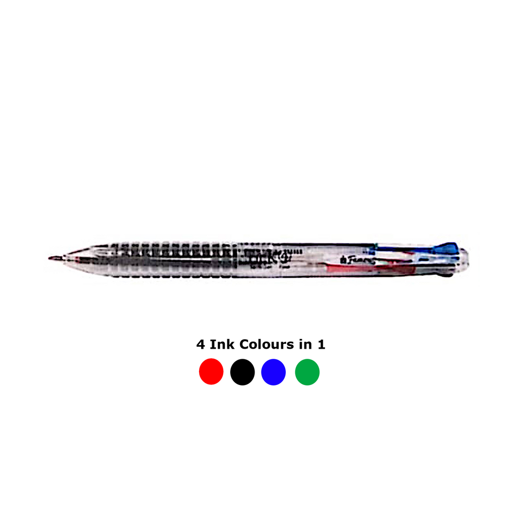 Retractable 4 Colours in 1 Semi Gel Ink Pen | Fine Point - Light Barrel