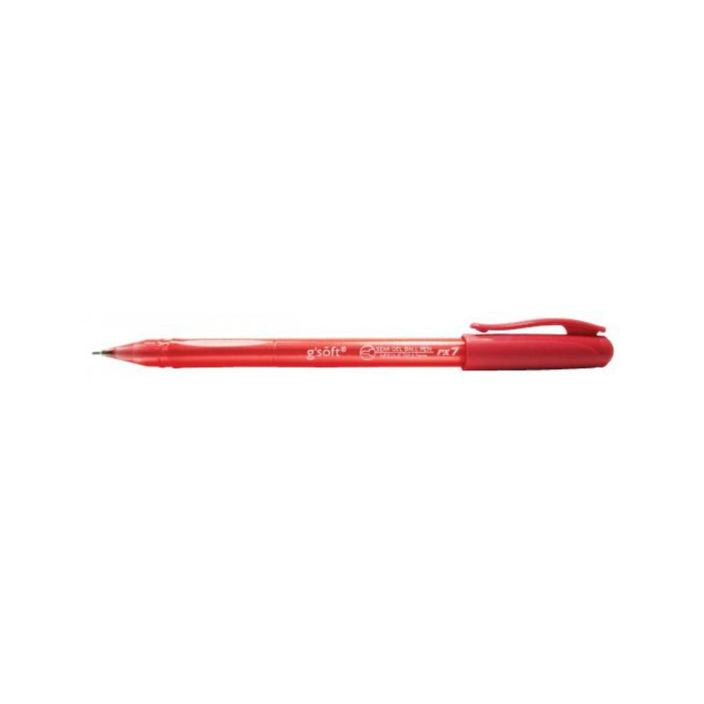 G'Soft RX7 Semi Gel Ball Point Pen | 0.7mm - Red