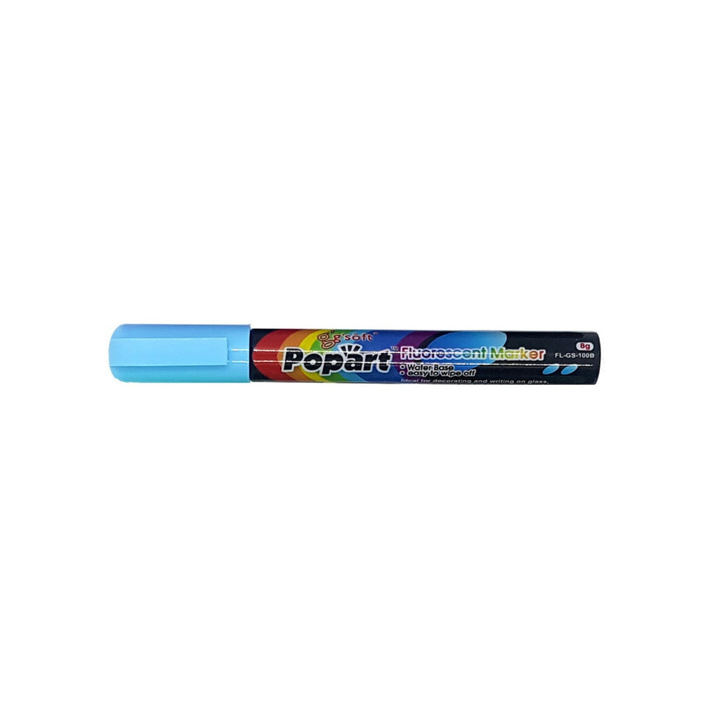 G'Soft Popart Fluorescent Marker Liquid Chalk - 2mm - Blue