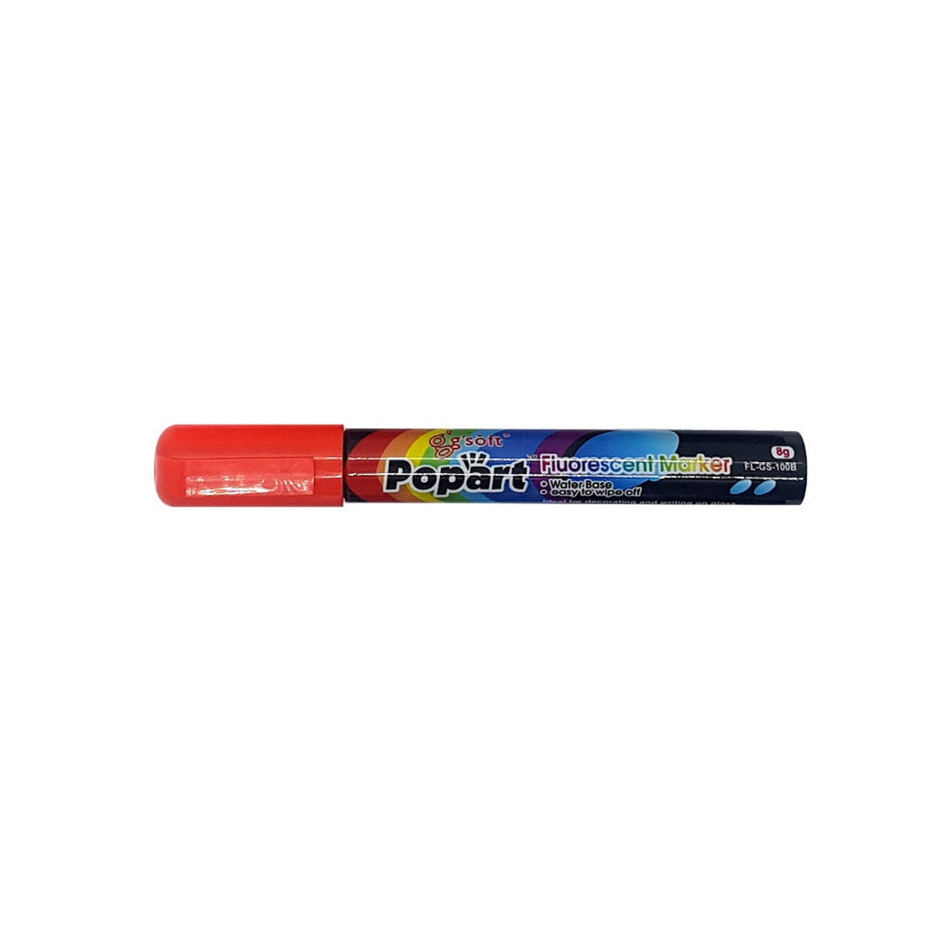 G'Soft Popart Fluorescent Marker Liquid Chalk - 2mm - Red