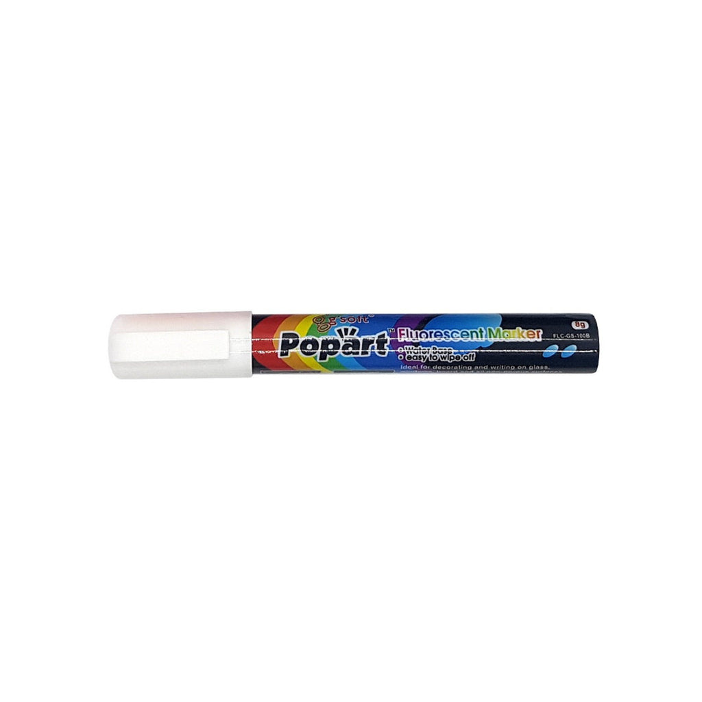 G'Soft Popart Fluorescent Marker Liquid Chalk - 2mm - White
