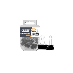 Grabbit Black Binder Clips | 15mm (22pc/box)