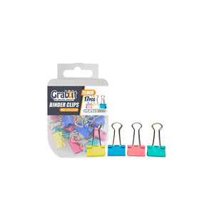Grabbit Mix Colour Binder Clips | 15mm (17pcs/box)