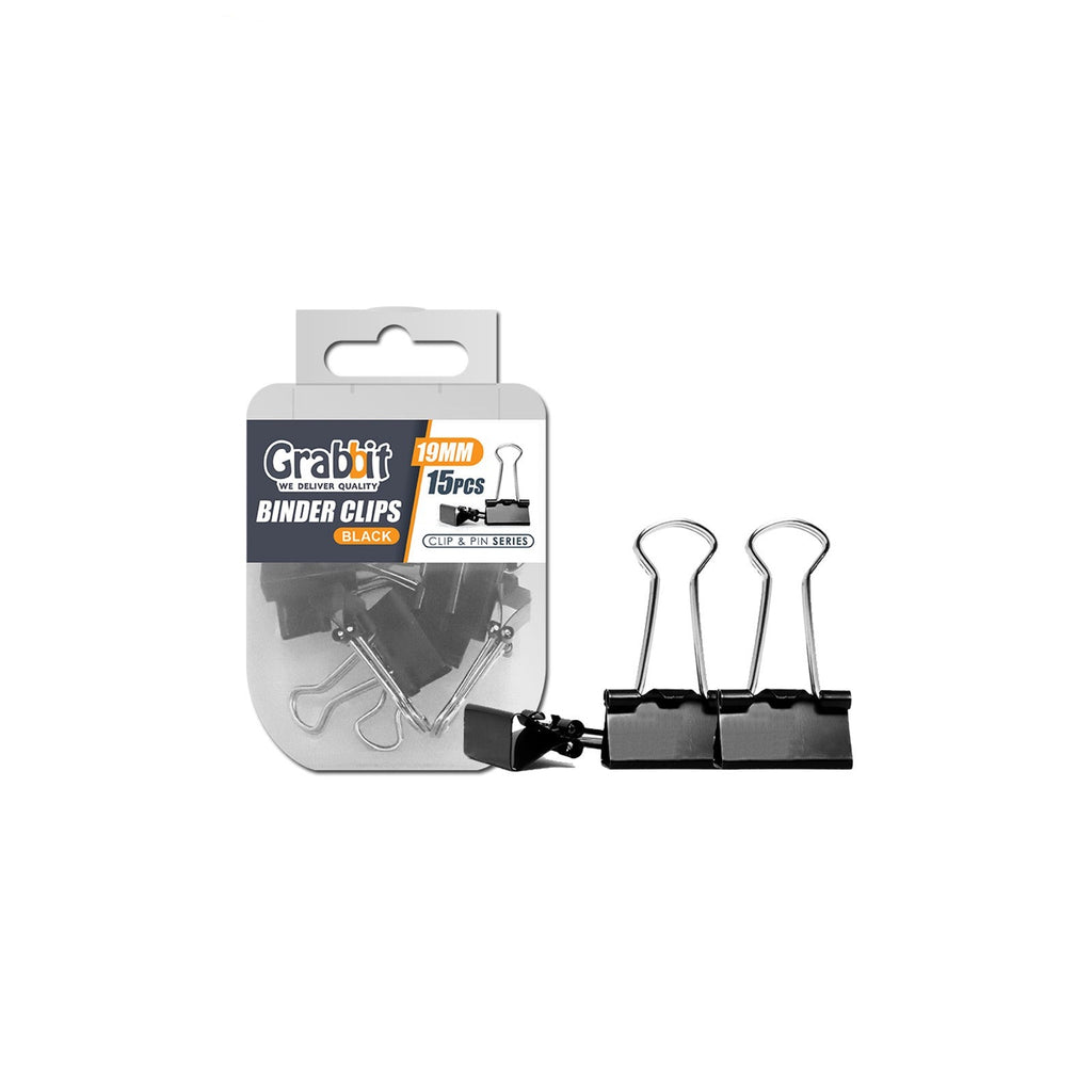 Grabbit Black Binder Clips | 19mm (15pcs/box)