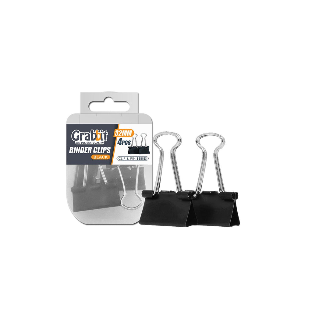 Grabbit Black Binder Clips | 32mm (4pcs/box)