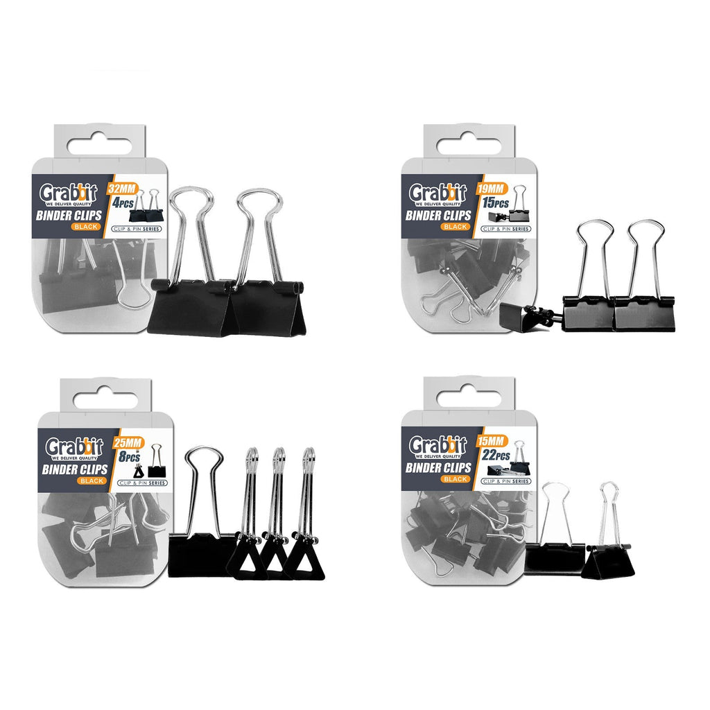 Grabbit Black Binder Clips