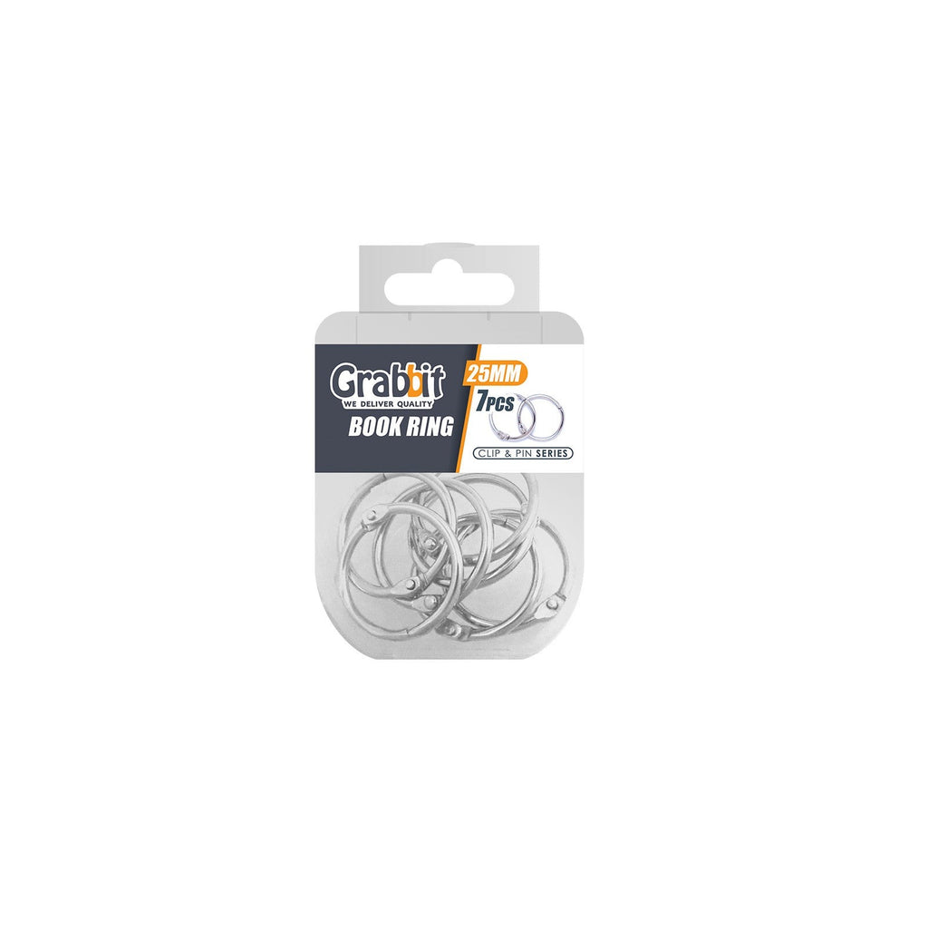 Grabbit Silver Book Ring 25mm (7pcs/box)