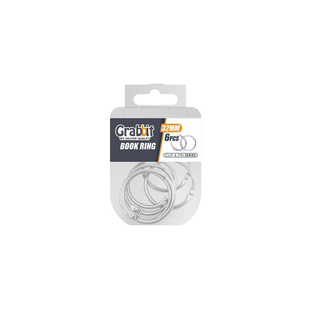 Grabbit Silver Book Ring 32mm (6pcs/box)