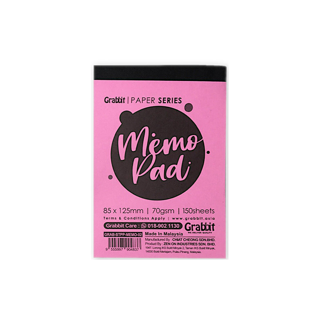 Grabbit Memo Pad 85mm x 125mm -  150 Sheets