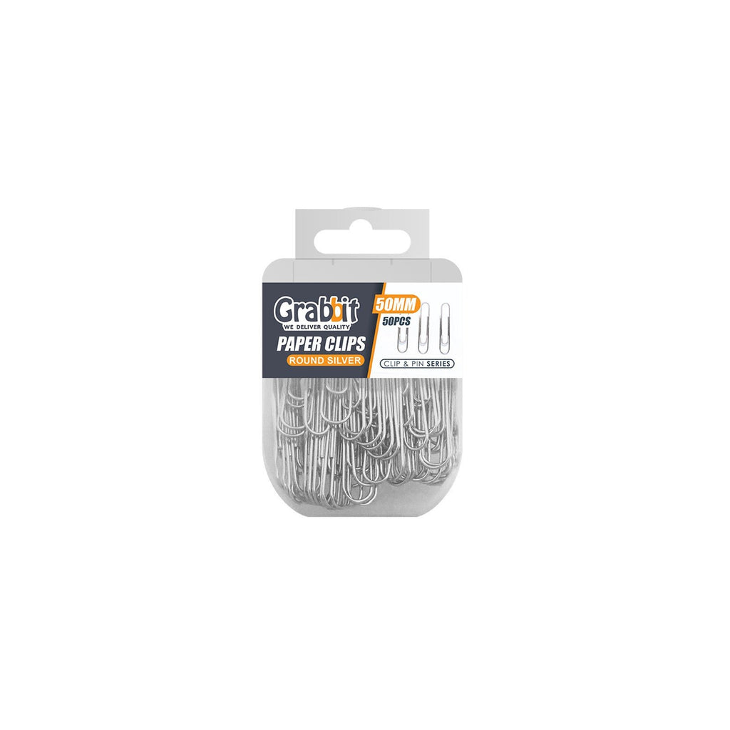 Grabbit 50mm Round Silver Paper Clips