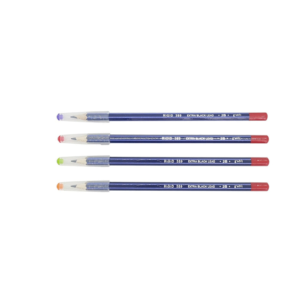 G'Soft RIGID 389 2B Pencils Hexagonal Shaped - 4 Pencils