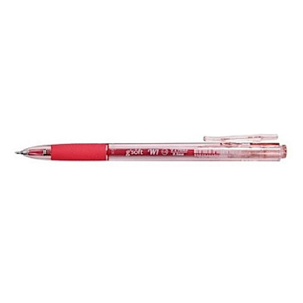 G'Soft W1 Retractable Ball Pen | 0.5mm - Red