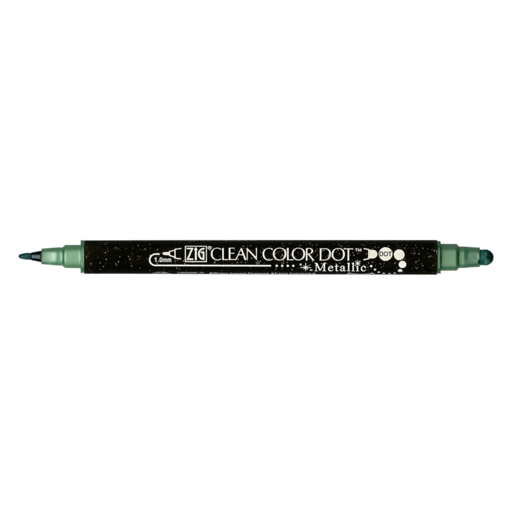 Kuretake Zig Clean Colour Dot Pen - Metallic Green (#121)