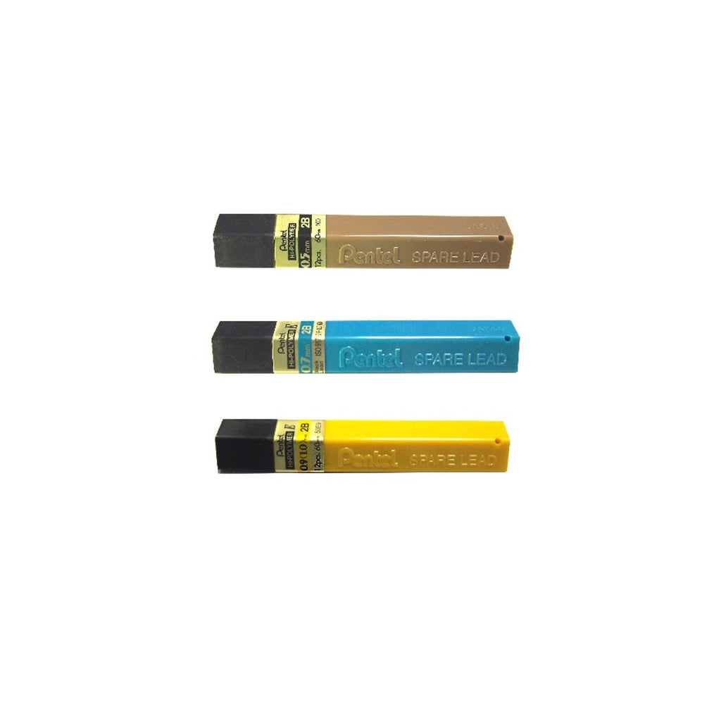 Pentel Hi-Polymer 2B Mechanical Pencil Lead Refill | 12 Tubes