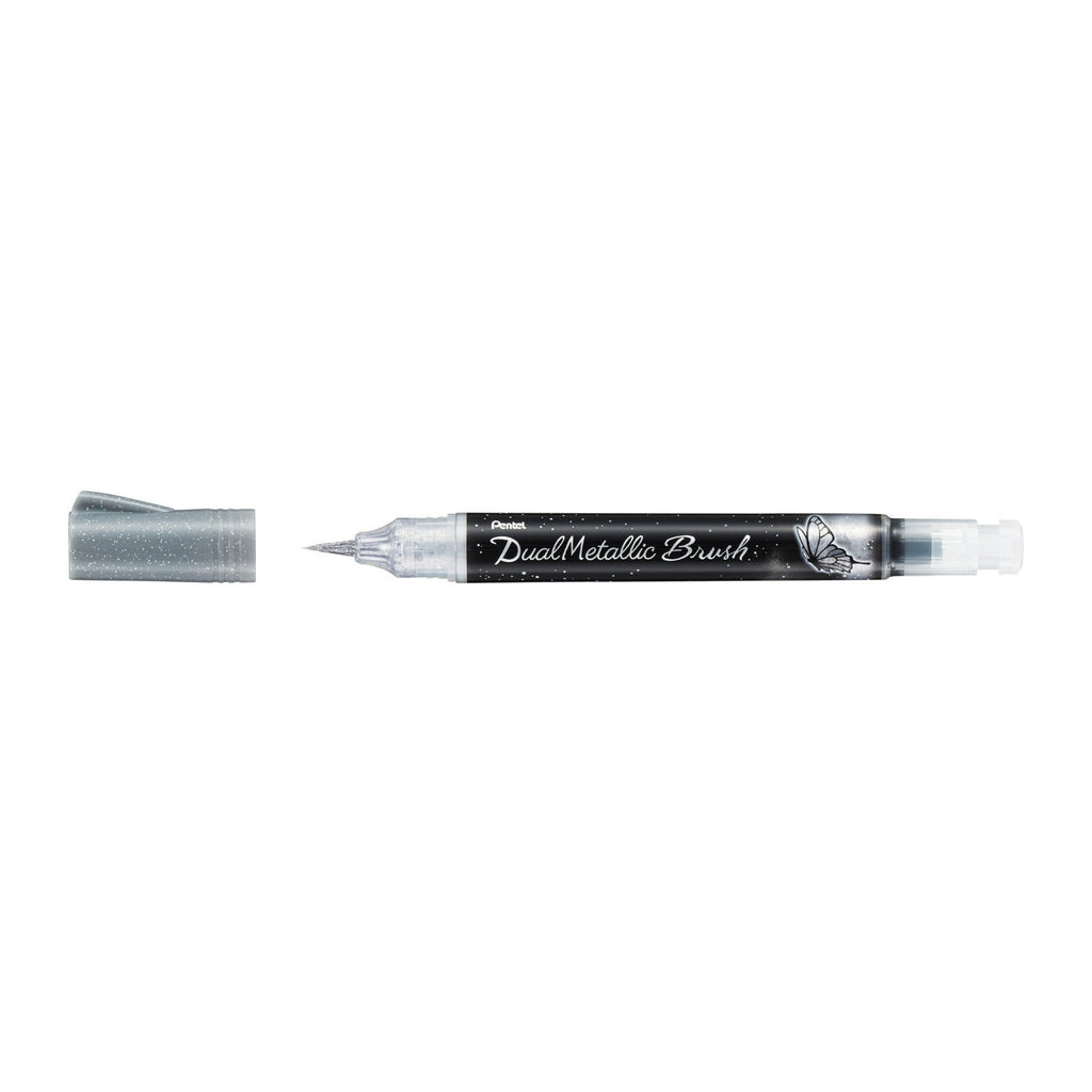 Pentel Dual Metallic Brush Pen | Silver