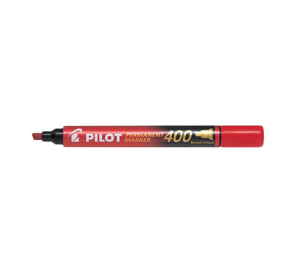 Pilot Permanent Marker Pen 400 | Chisel Nib - Red