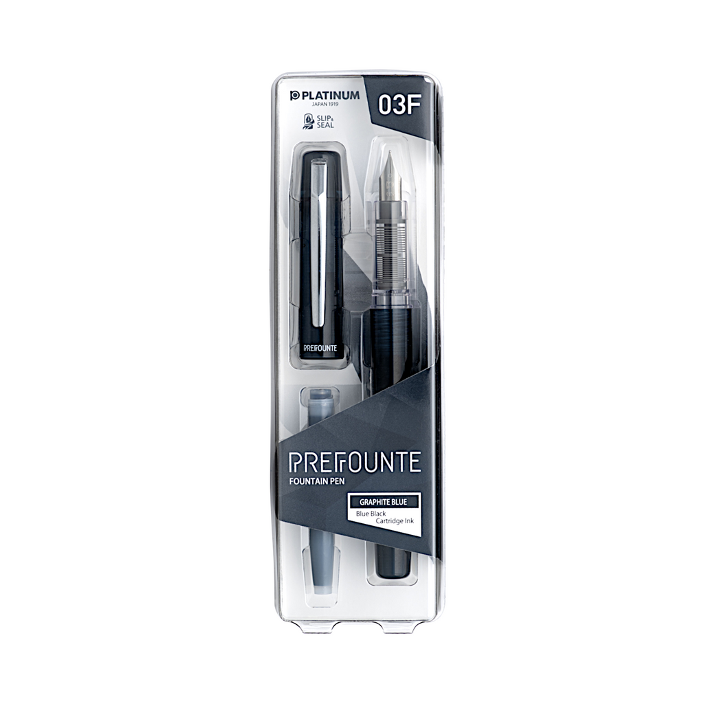 Platinum Prefounte Fountain Pen | Graphite Blue Fine