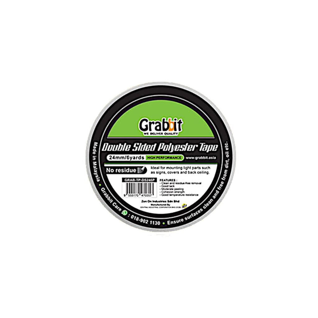 Grabbit Double Sided Polyester Tape (1 Roll) | 24mmx6yd