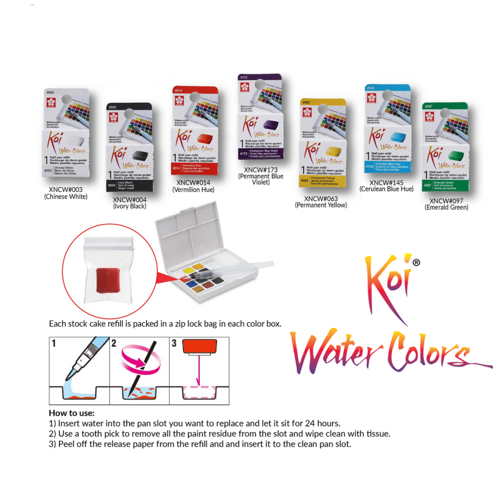 Sakura Koi Water Colours Half Pan Refill