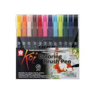 Sakura Koi Colouring Brush Pen | 12 Colour SetSakura Koi Colouring Brush Pen - 12 Colour Set - Basic (No Blender)