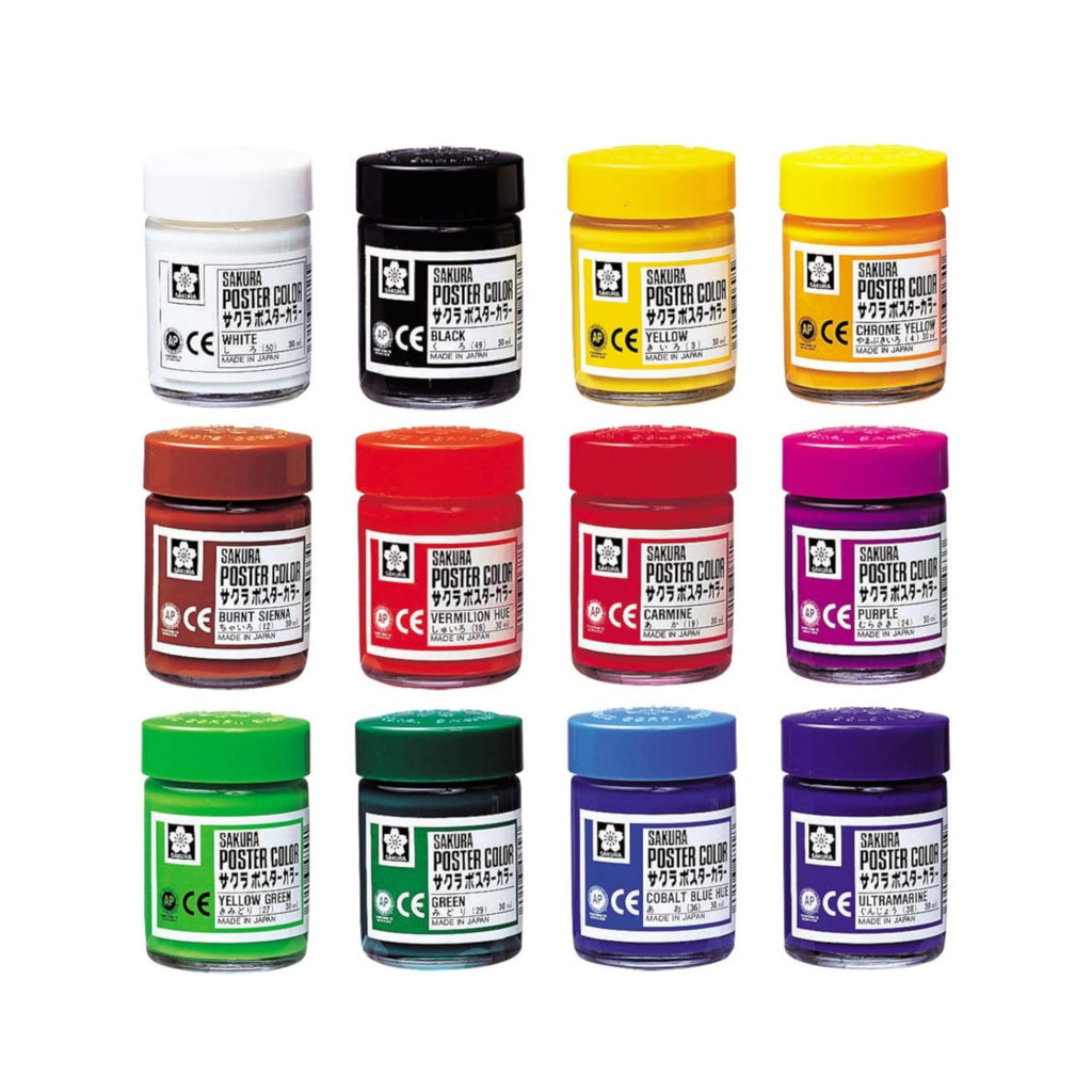 Sakura Poster Colours 30ml - Set of 12 Colours