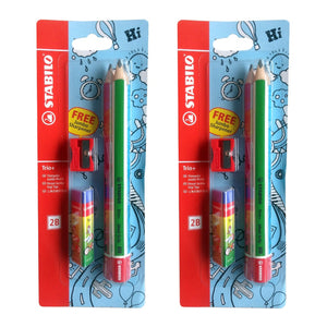 Stabilo Triangular Jumbo 2B Pencils Trio+ | 2 Pack