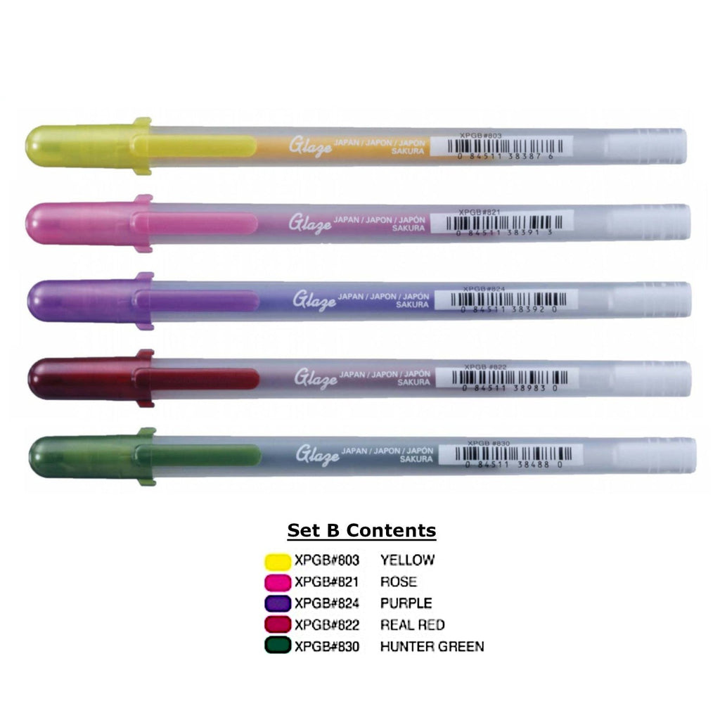 Sakura Gelly Roll | Glaze Colour Set | Pack of 5 Pens - Set B