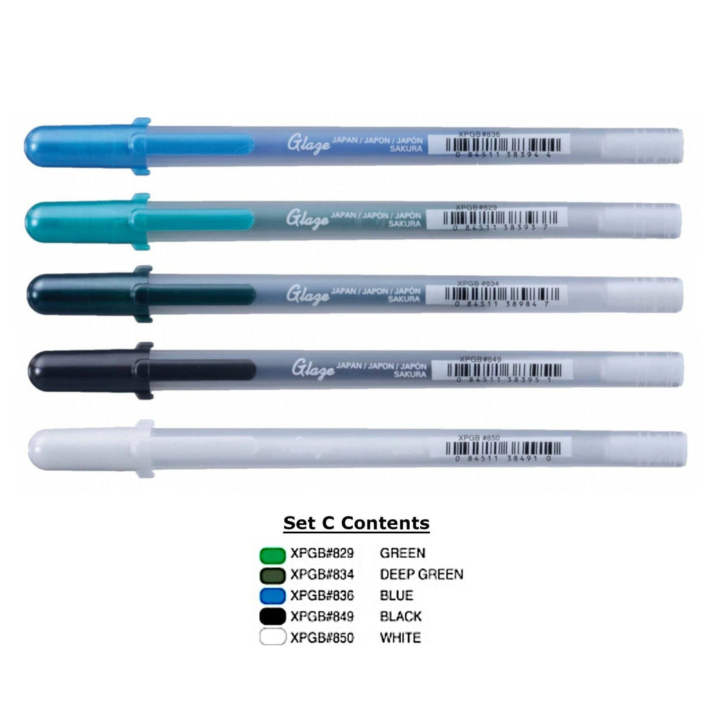 Sakura Gelly Roll | Glaze Colour Set | Pack of 5 Pens - Set C
