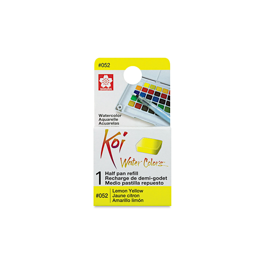 Sakura Koi Water Colours Half Pan Refill - #052 lemon Yellow