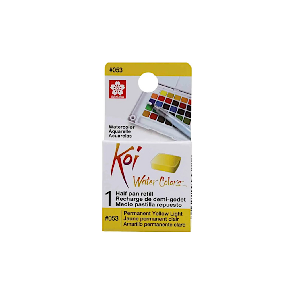 Sakura Koi Water Colours Half Pan Refill - #053 Permanent Yellow Light