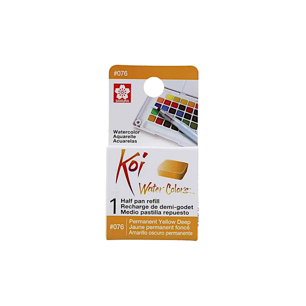 Sakura Koi Water Colours Half Pan Refill - #076 Permanent Yellow Deep