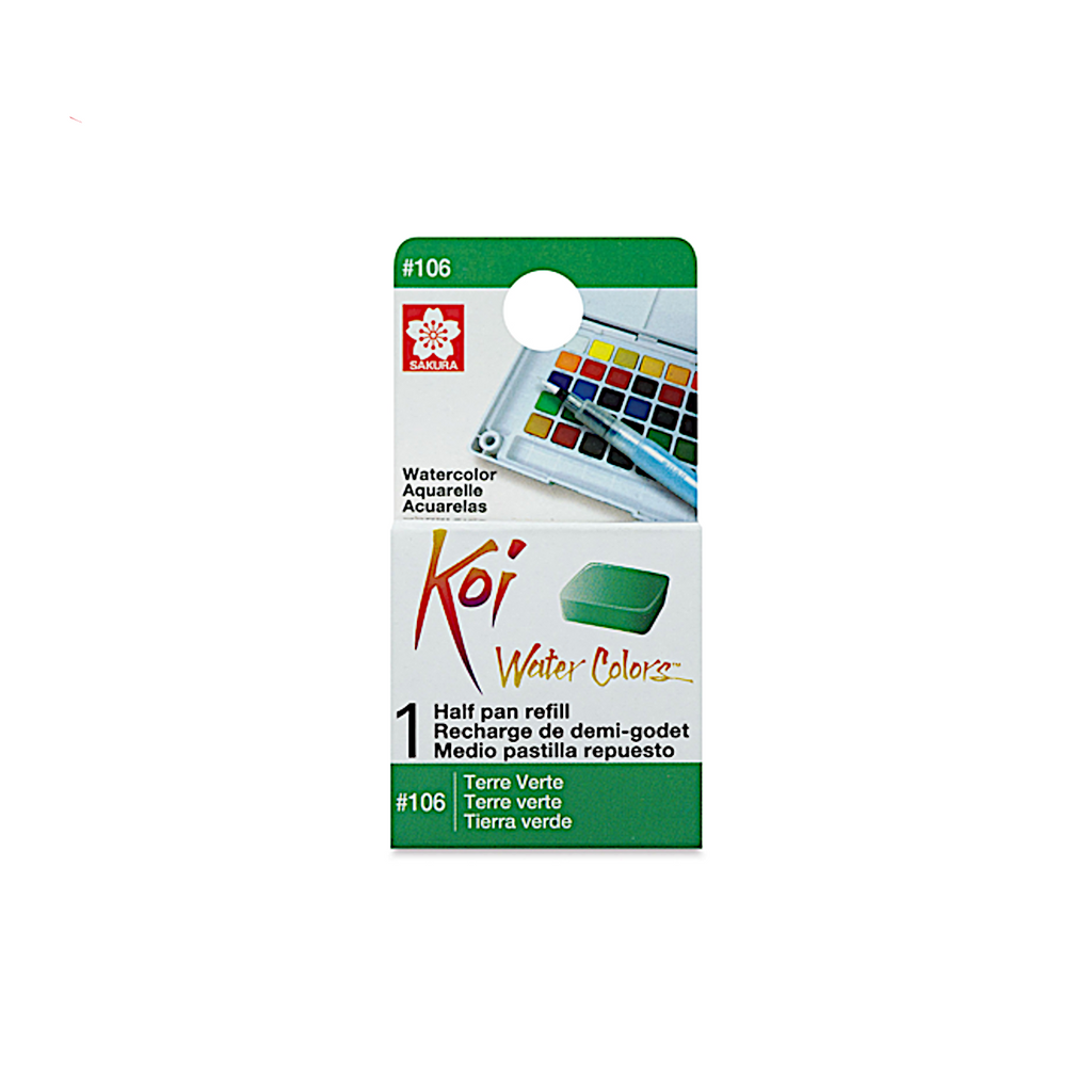 Sakura Koi Water Colours Half Pan Refill - #106 Terre Verte