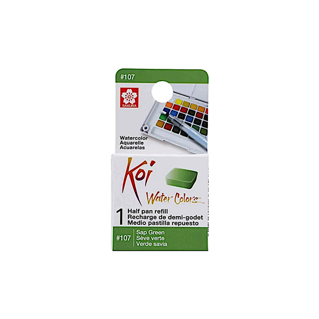 Sakura Koi Water Colours Half Pan Refill - #107 Sap Green