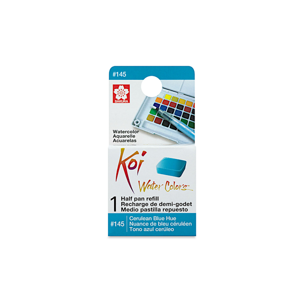 Sakura Koi Water Colours Half Pan Refill - #145 Cerulean Blue Hue