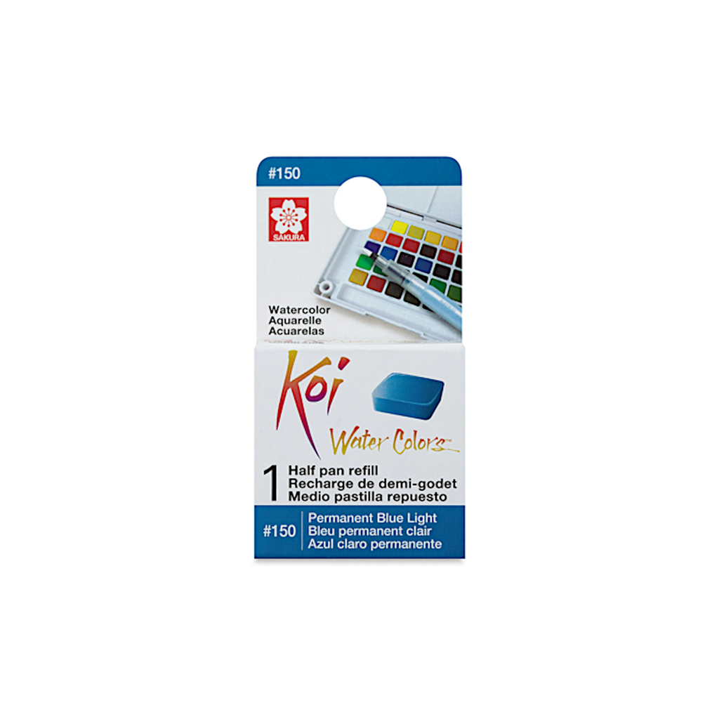 Sakura Koi Water Colours Half Pan Refill - #150 Permanent Blue Light