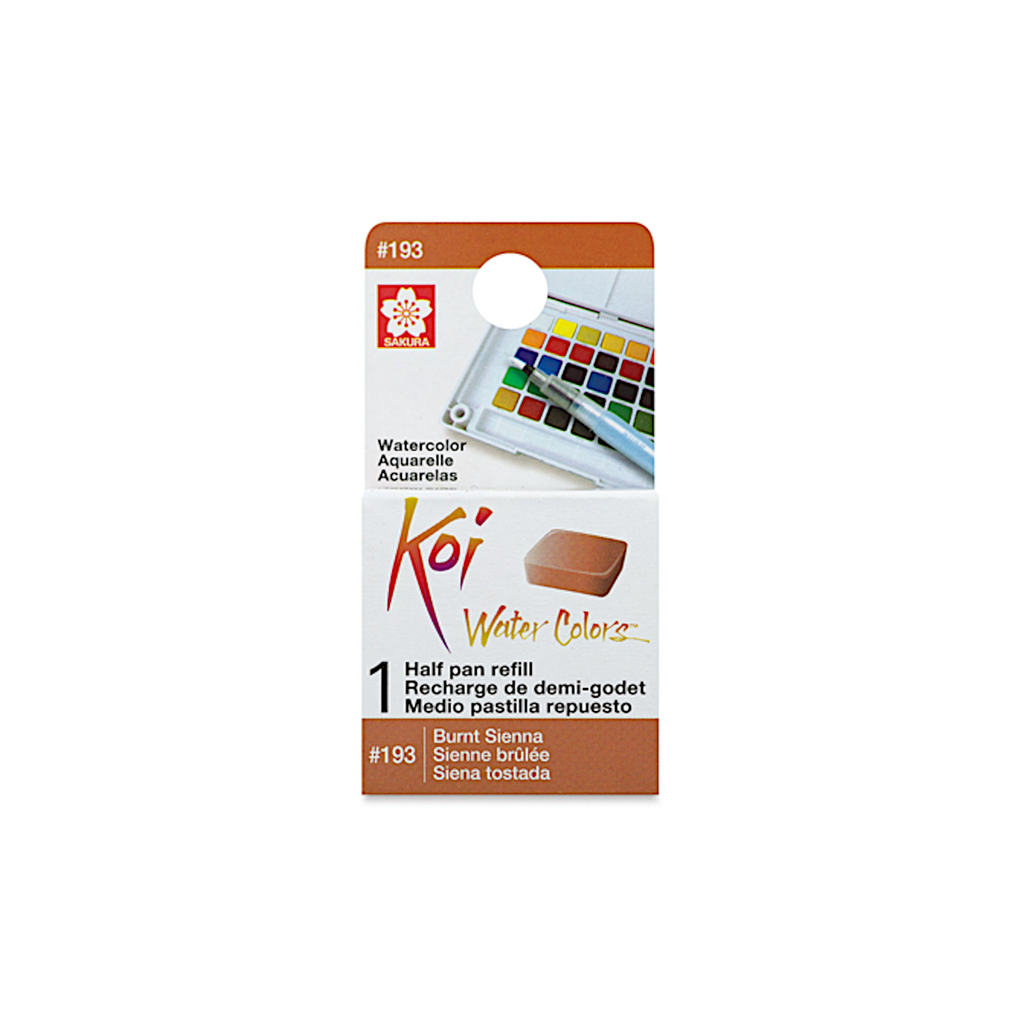 Sakura Koi Water Colours Half Pan Refill - #193 Burnt Sienna