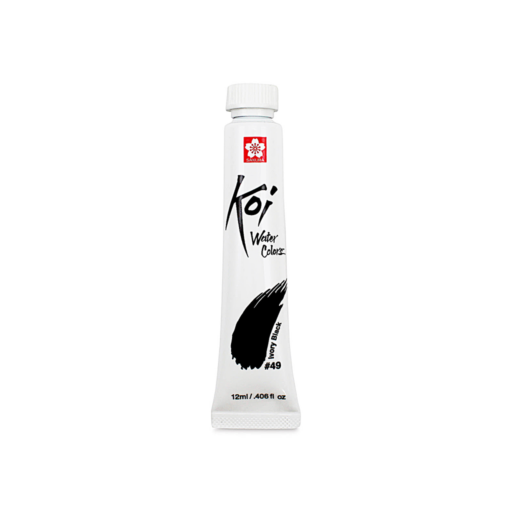 Sakura Koi Water Colours 12ml Tube | Ivory Black (#49)